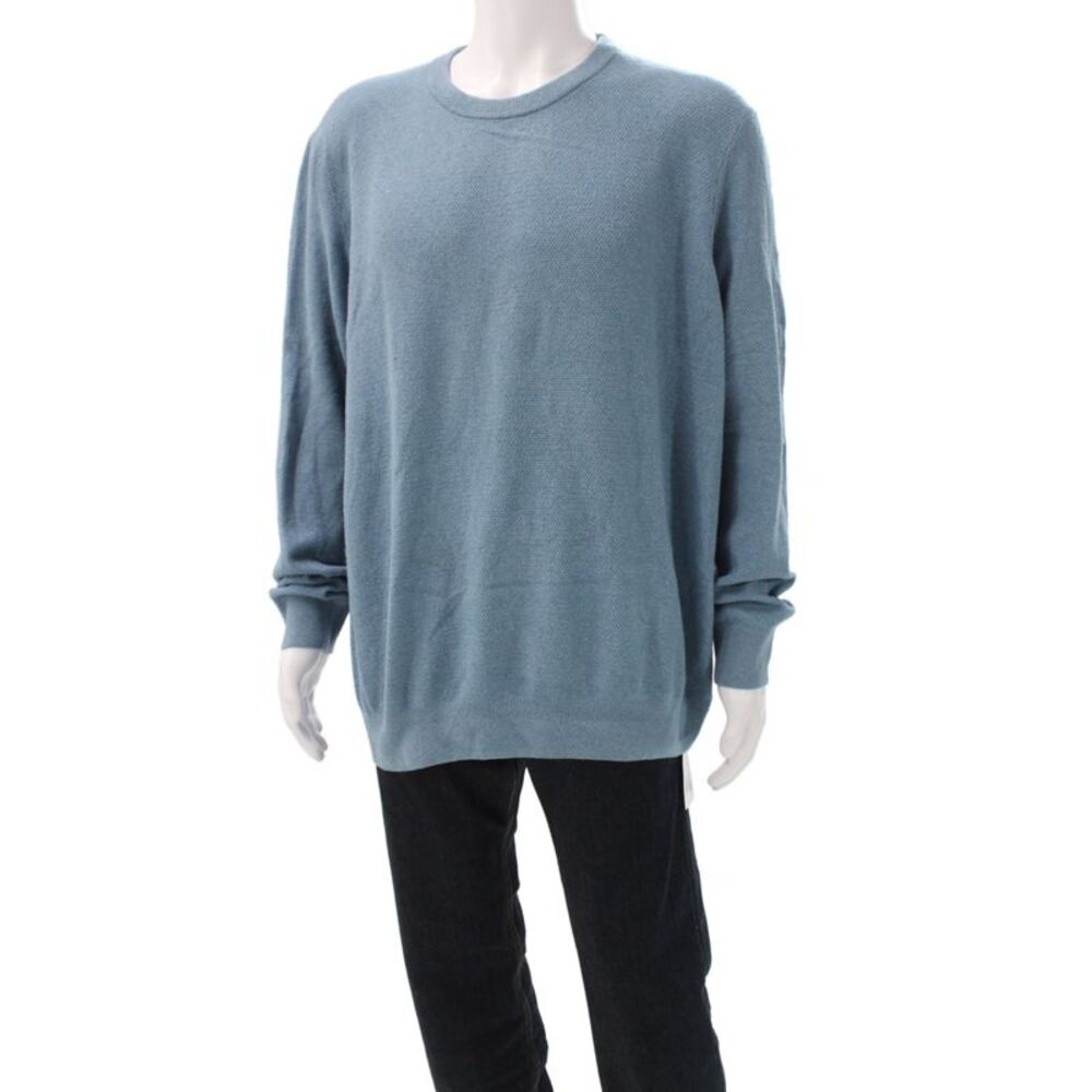 Faherty Brand Mens Pullover Crew Neck Blue Long Sleeve Solid Size 2XL
